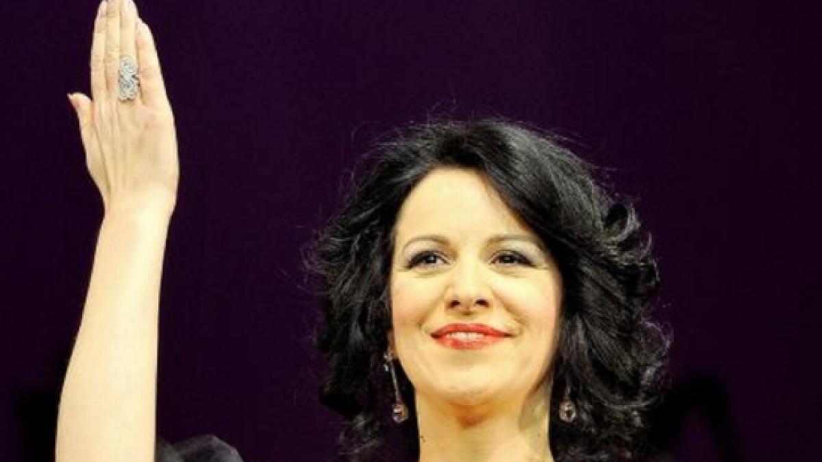 Soprano  Angela Gheorghiu, on stage together with Andrea Bocelli, for the artist’s first concert in Romania