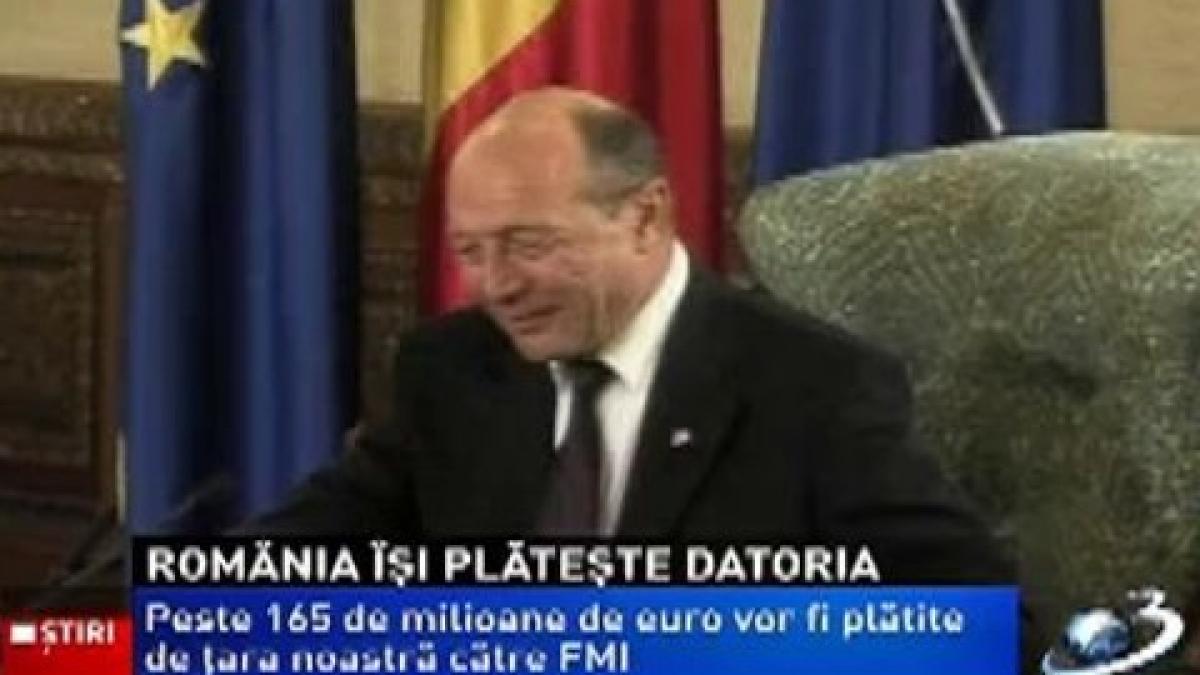 Romania pays its debt. More than 165 million will be paid by our country to the IMF