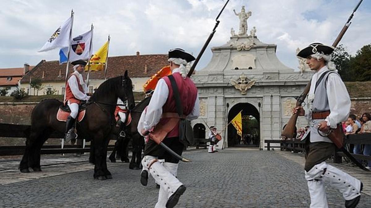 The flag of  Romania hoisted in the Great Union citadel. The last arrangements for the big day of May 27 are being made