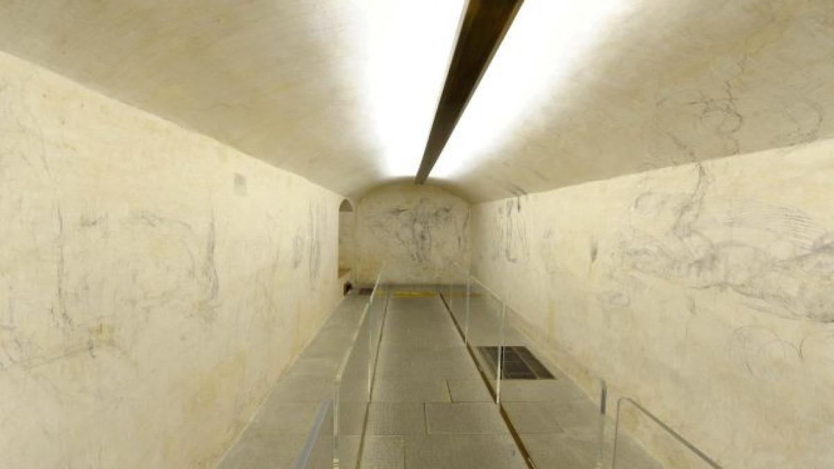 desenele lui michelangelo descoperite intr o sala secreta prezentate in premiera pentru public