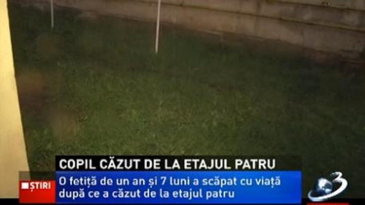 o fetita de un an si sapte luni a supravietuit miraculos dupa ce a cazut de la etajul 4 al unui bloc