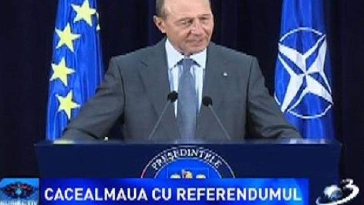 Băsescu: The referendum on the unicameral parliament will be held at least one week prior to the one on the Constitution’s revision
