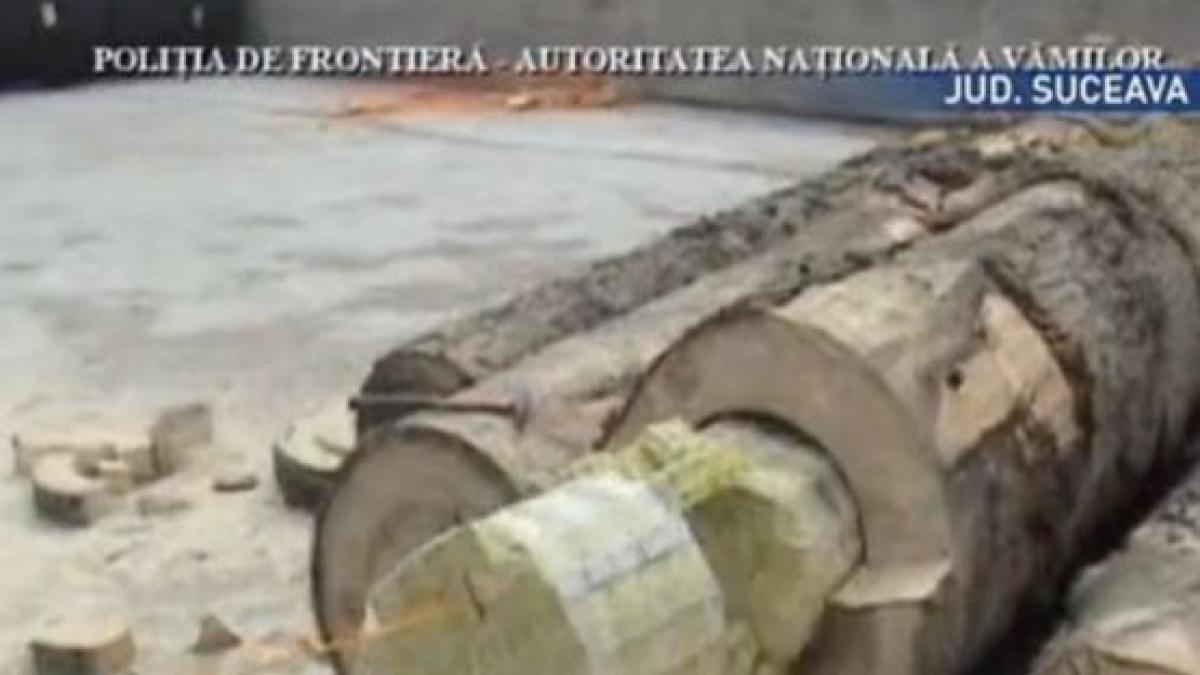 busteni burdusiti cu pachete de tigari de contrabanda descoperiti in vama dornesti