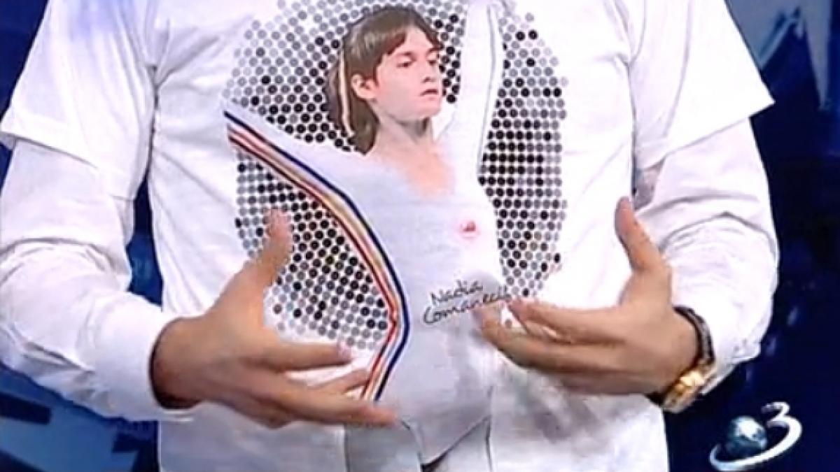 mihai gadea a imbracat un tricou cu nadia comaneci si a dat startul campaniei romani buni europeni