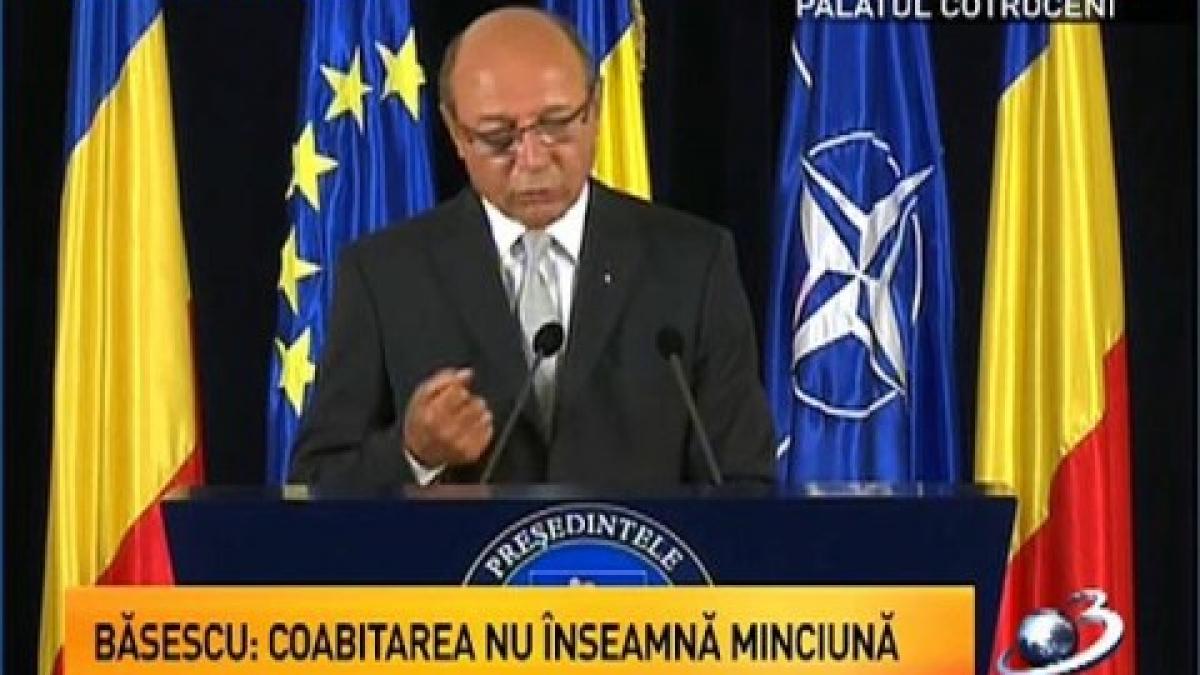 Basescu criticize the  Partnership Agreement between the Government and the EC: Cohabitation does not mean lying by omission 