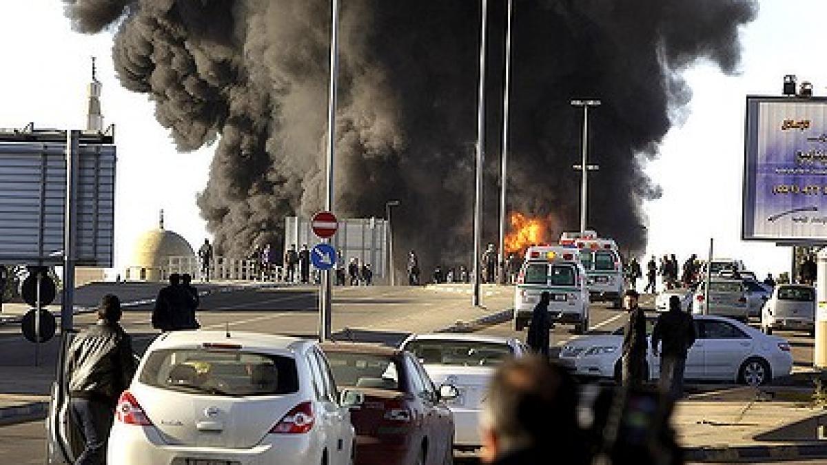 o explozie puternica a avut loc in capitala libiei in zona turnurilor tripoli
