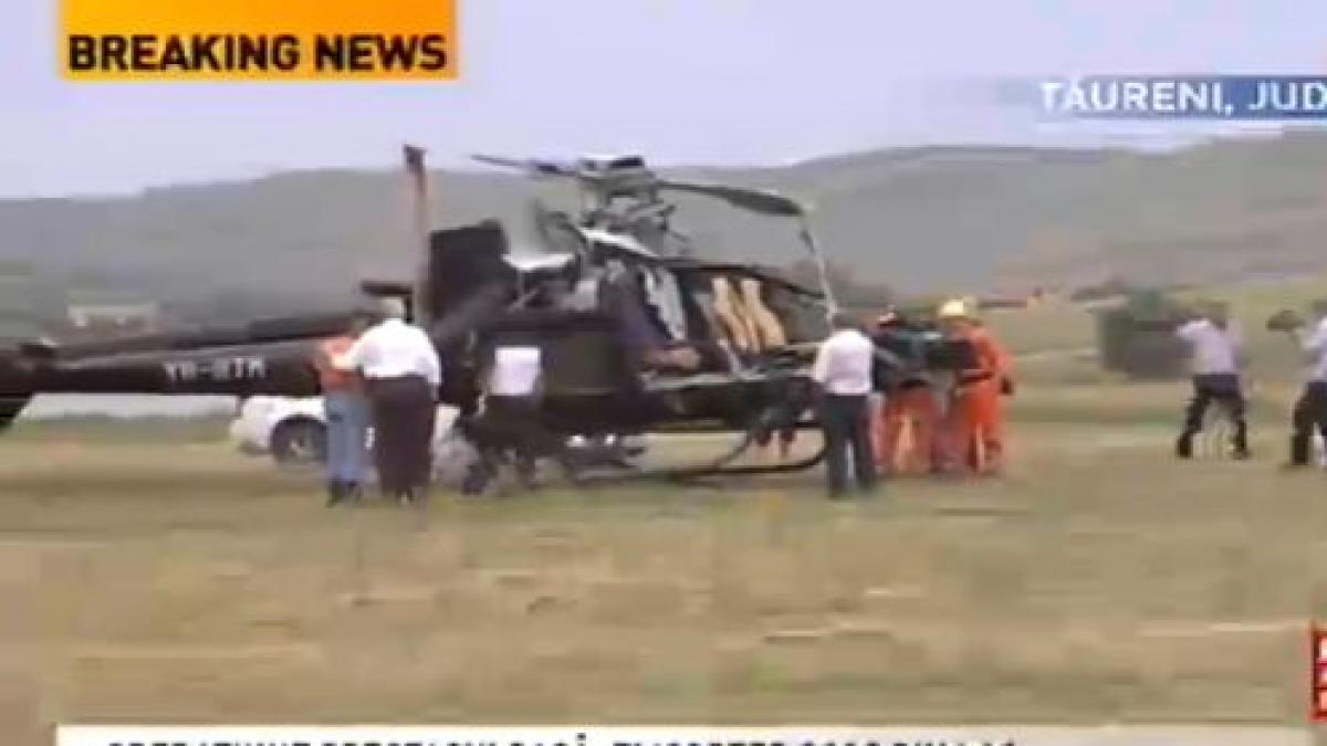 operatiune spectaculoasa in mures elicopterul prabusit la taureni scos din lac
