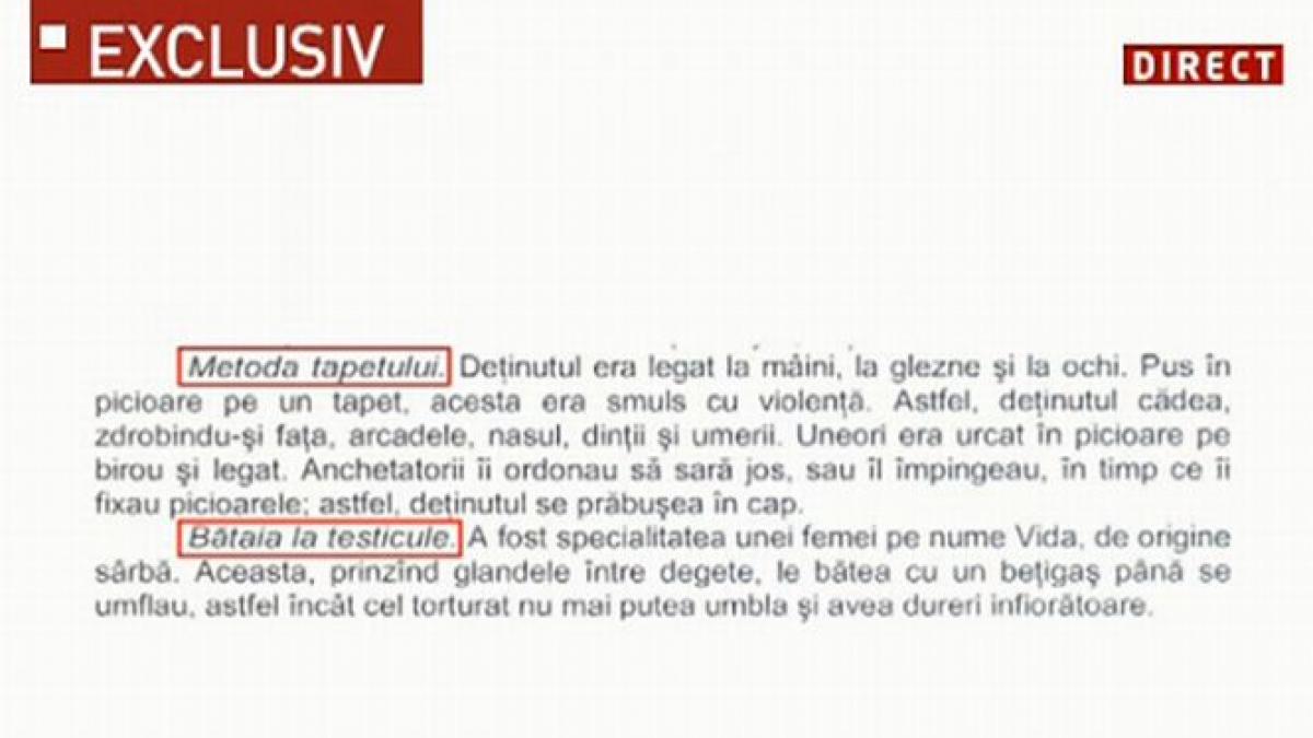 documentele care arata pedepsele inumane aplicate de tortionari detinutilor politici