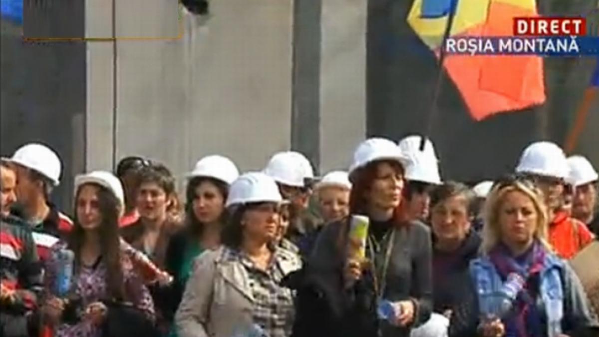 manifestatii la rosia montana pentru demararea proiectului de exploatare 22 de mineri s au blocat