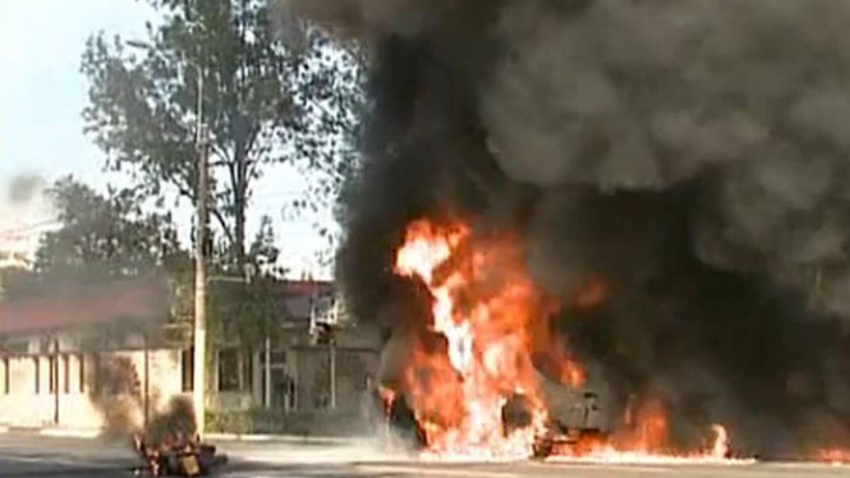 un motociclist a luat foc in urma unui teribil accident petrecut in constanta