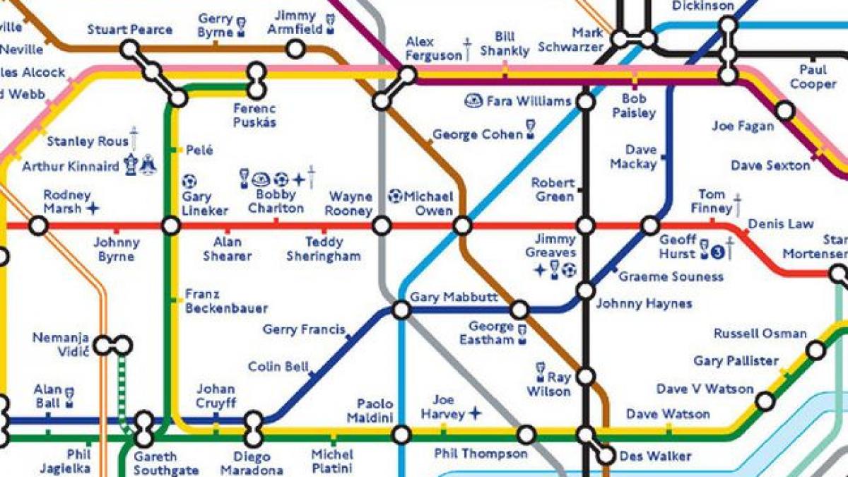 legendele fotbalului mutate in subteran harta metroului din londra redesenata pentru a onora