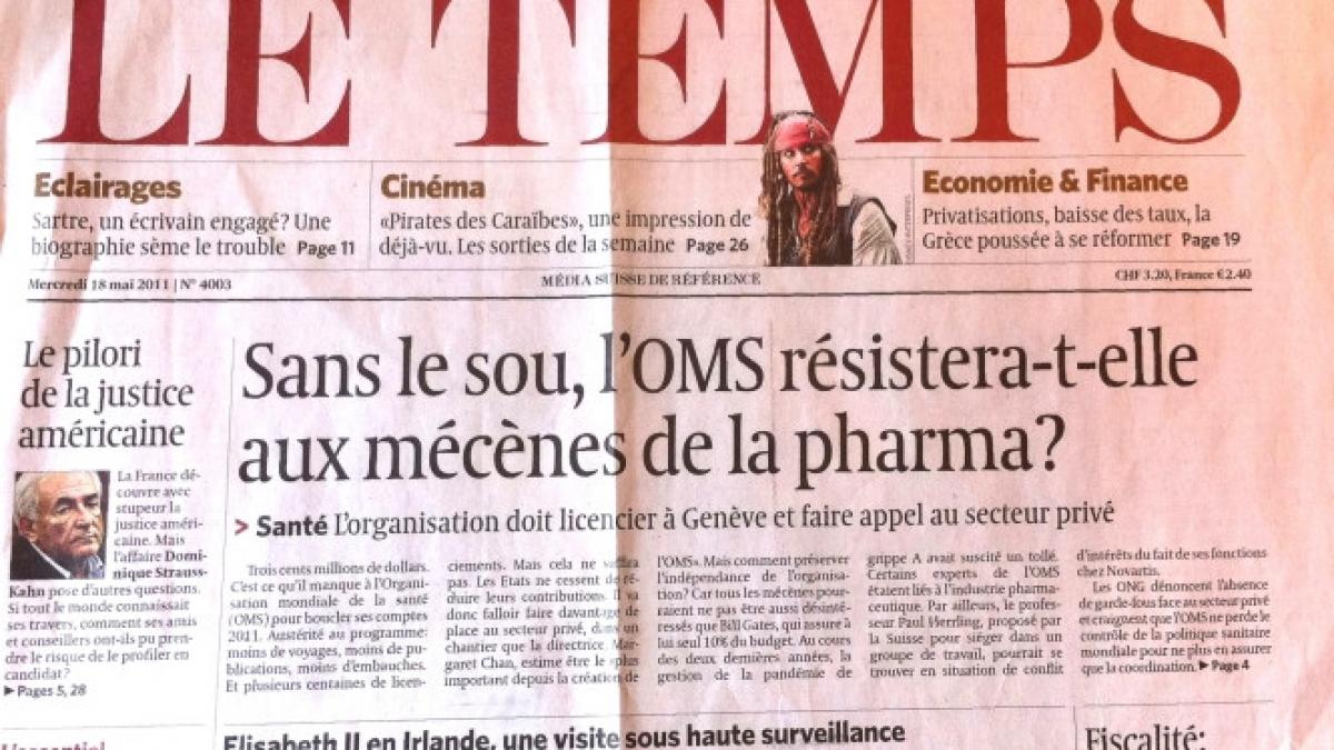 cotidianul elvetian le temps scos la vanzare