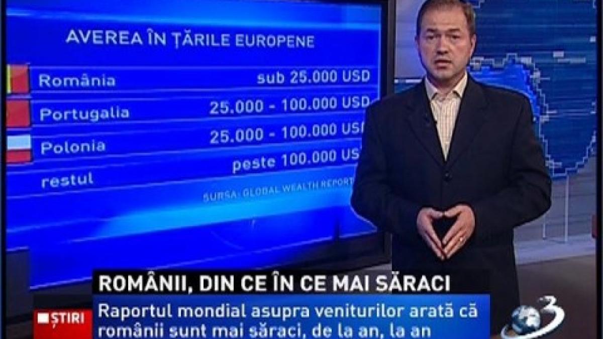 We are poorer and poorer. Global Wealth Report 2013: Romanians wealth dropped by  18% in a single year 