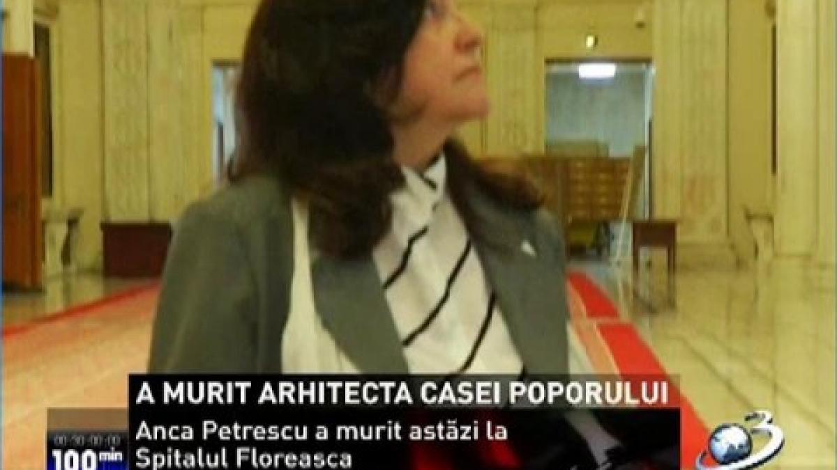 The  People’s House architect  died. Anca Petrescu was in a coma for a month