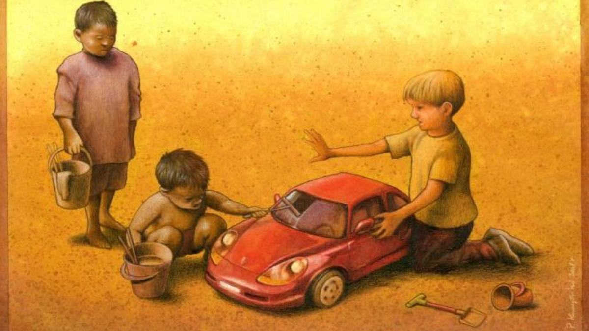 realitatea zilelor noastre exprimata in caricatura unui artist polonez