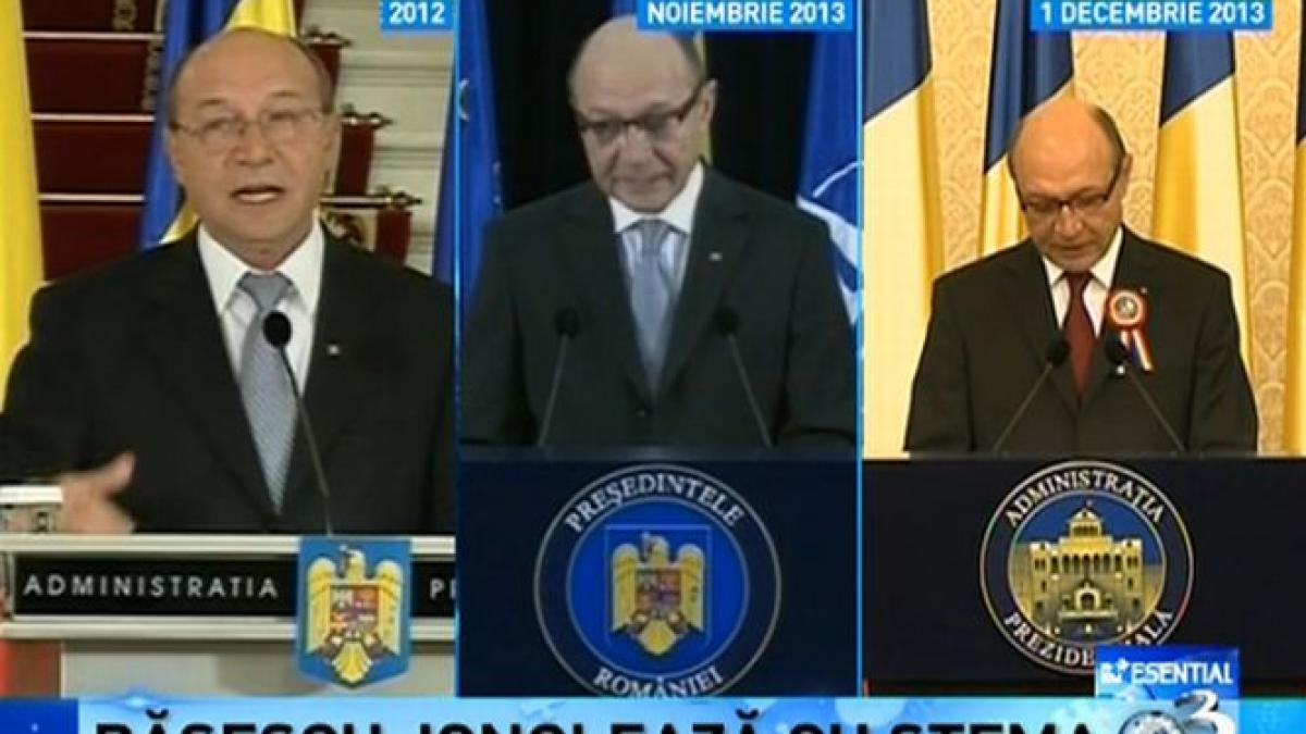 de ziua nationala a disparut stema romaniei cum jongleaza basescu cu simbolurile administratiei