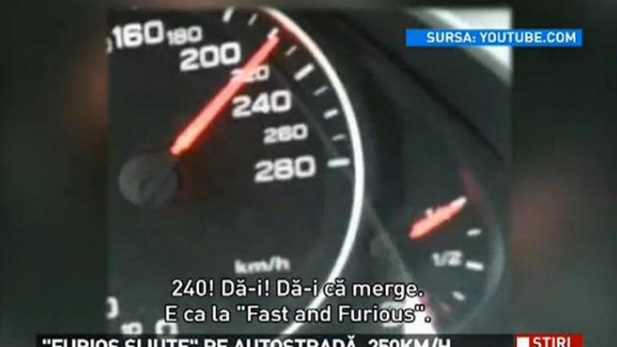 furios si iute un tanar s a filmat cand mergea cu 250 km h pe autostrada