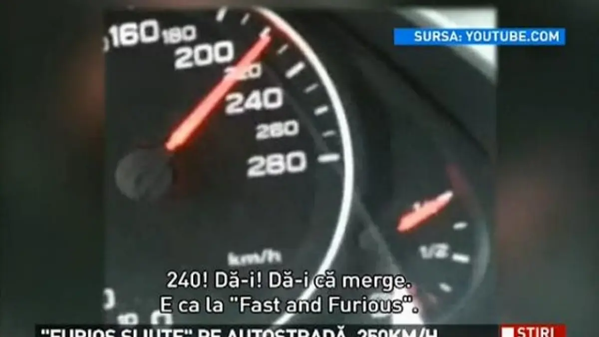 furios si iute un tanar s a filmat cand mergea cu 250 km h pe autostrada