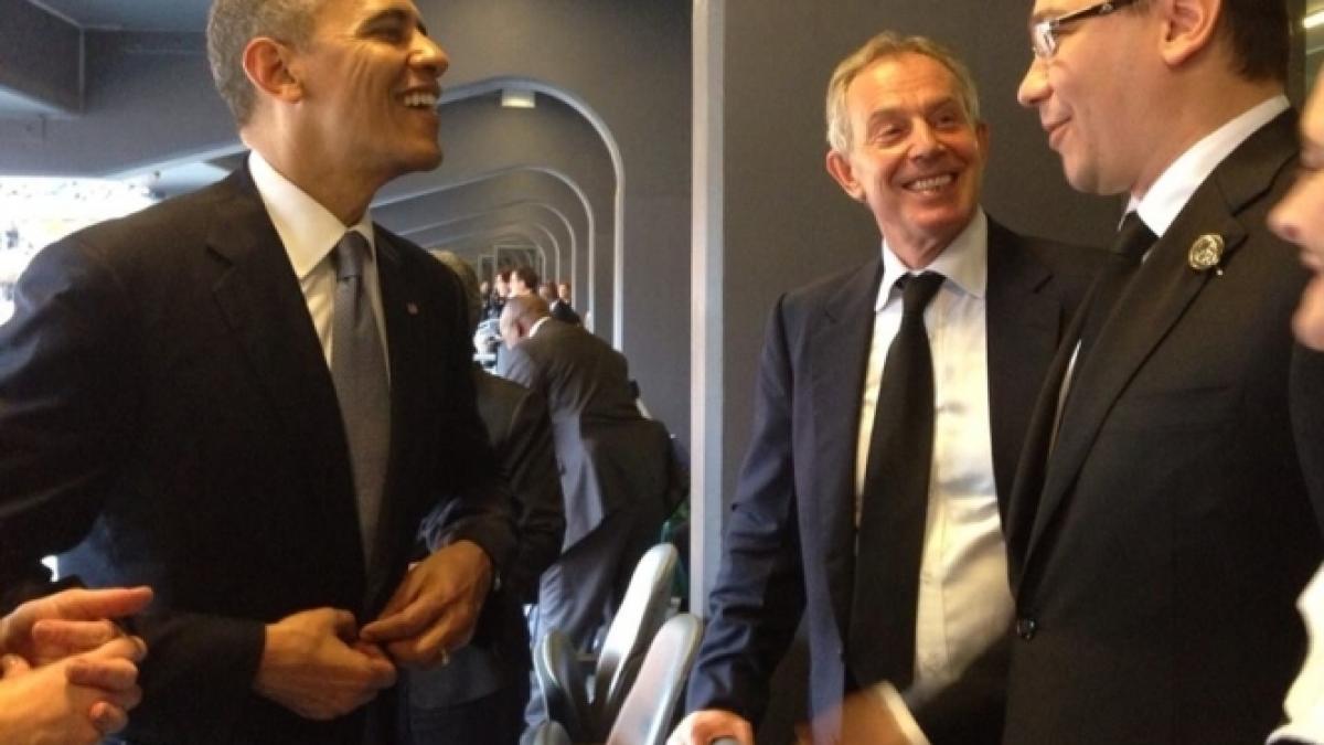 fotografii de la intalnirea dintre ponta si obama