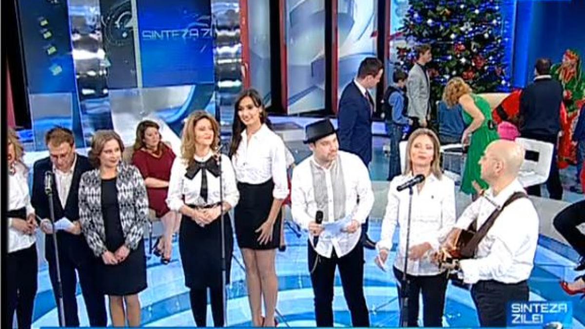 moment surpriza in cadrul emisiunii sinteza zilei membrii echipei antena3 alaturi de mita de la