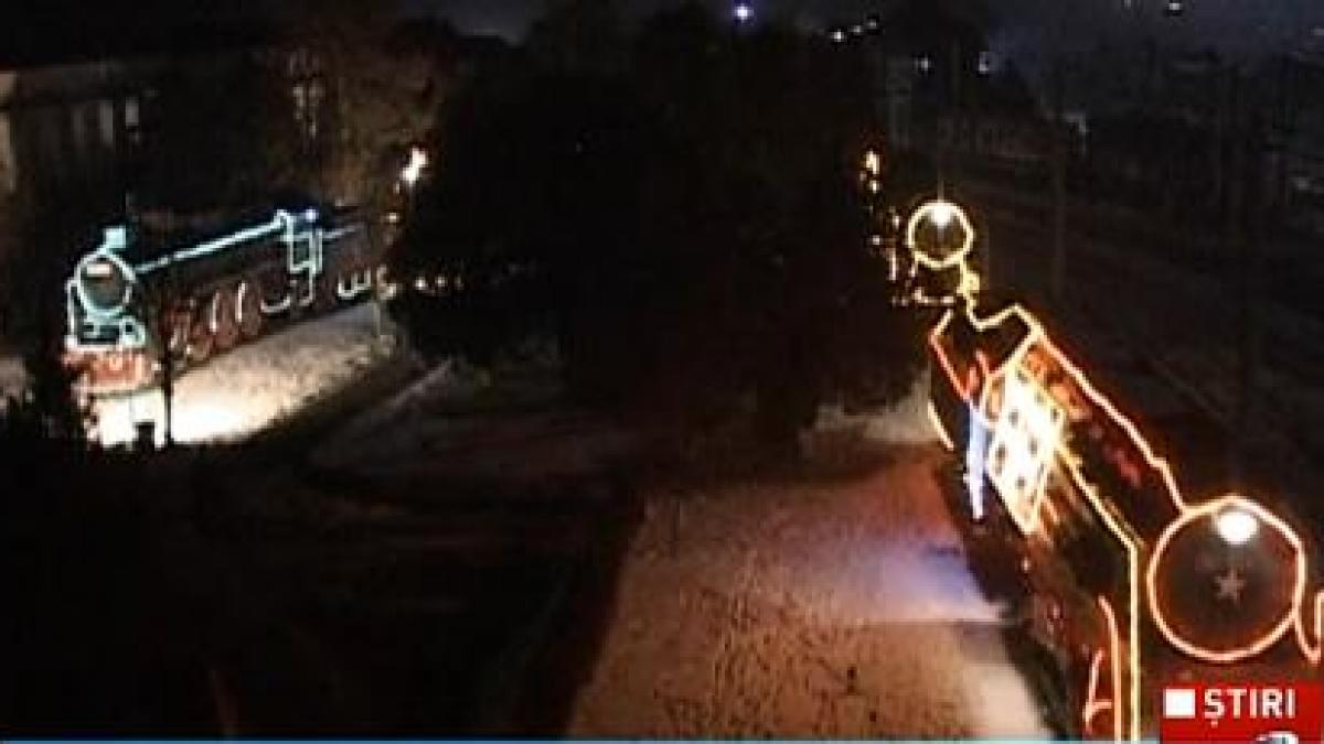 locomotivele din parcul muzeal al depoului dej au fost impodobite pentru craciun