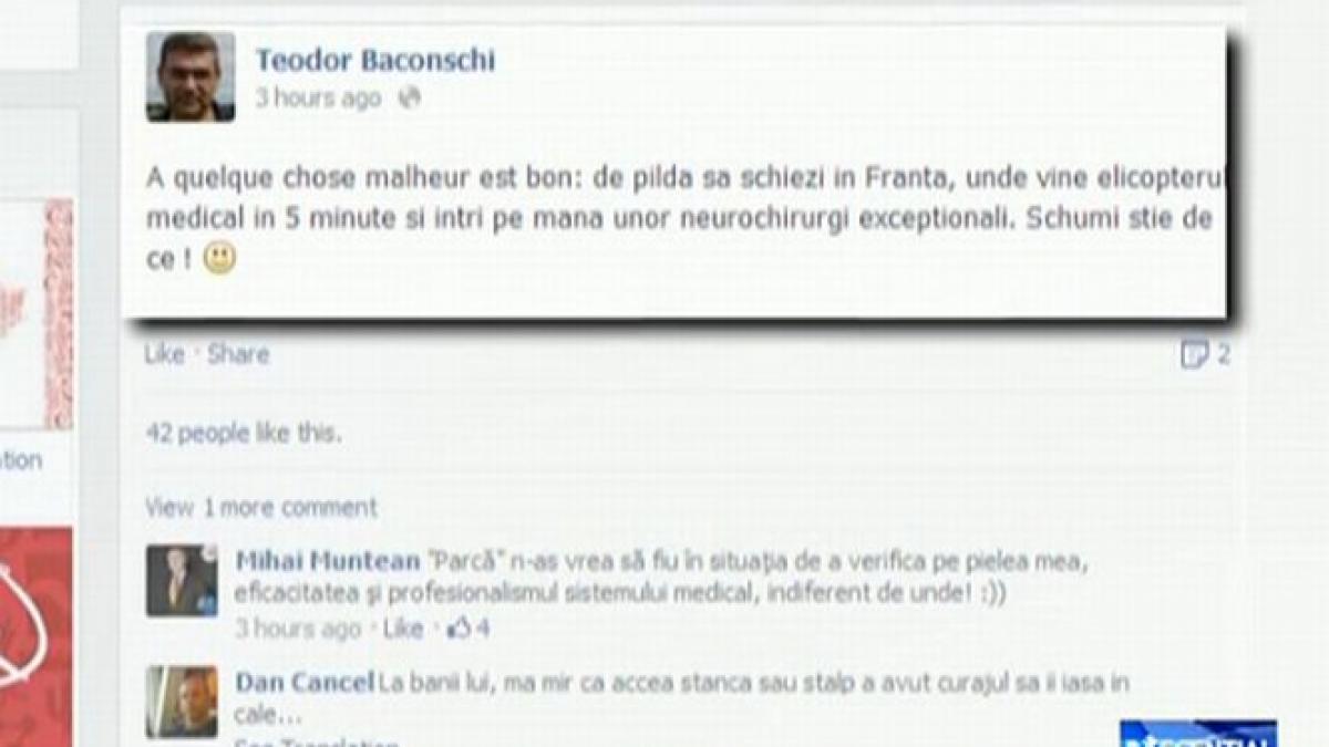 teodor baconschi se amuza pe seama accidentului lui michael schumacher
