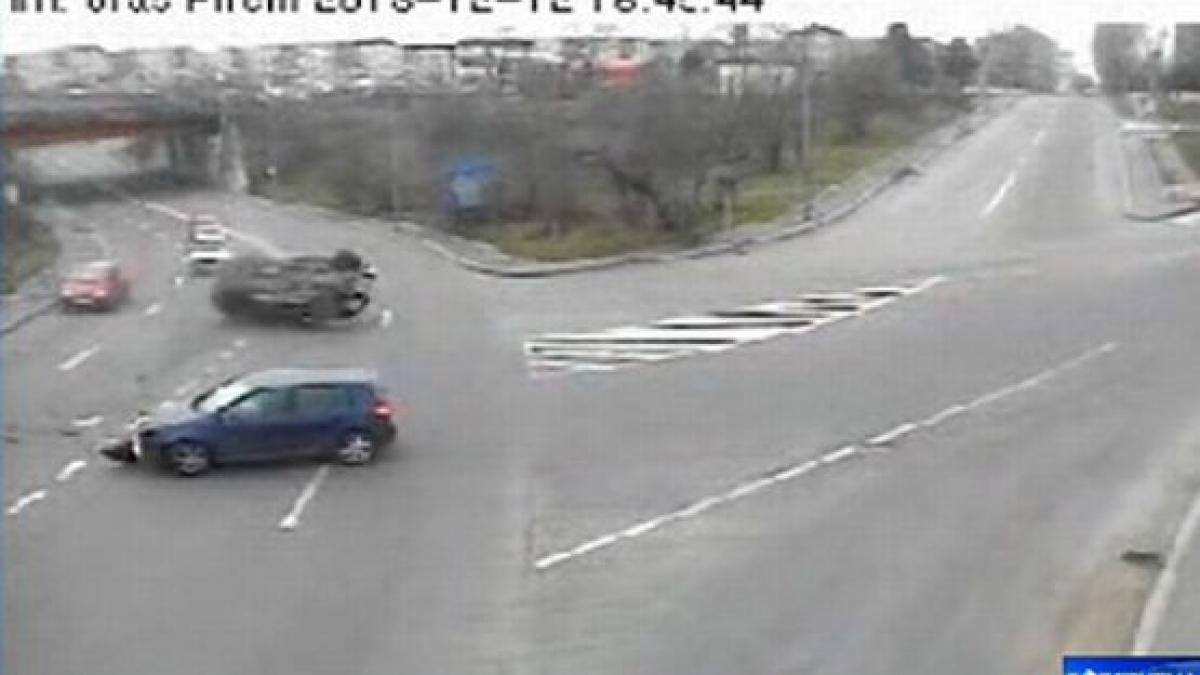 accident spectaculos surprins de camerele video la slatina