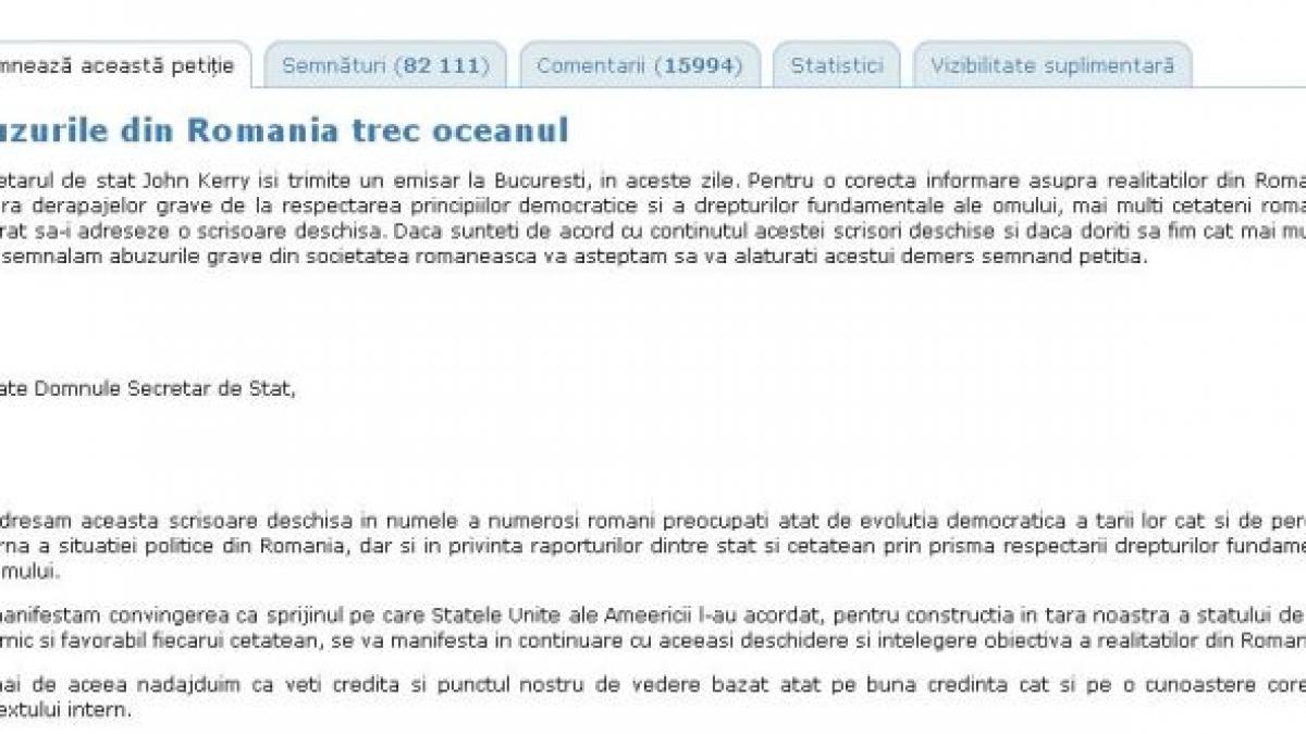 peste 92 000 de oameni au semnat petitia abuzurile din romania trec oceanul
