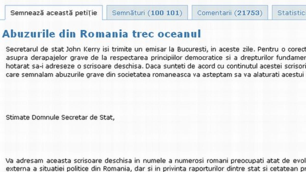 cea mai semnata petitie din romania initiata de antena 3 a strans peste 103 000 de semnaturi