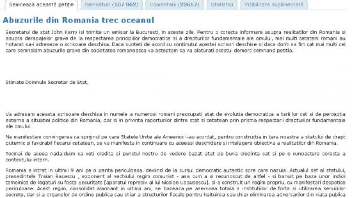 cea mai semnata petitie din romania initiata de antena 3 a strans peste 108 000 de semnaturi