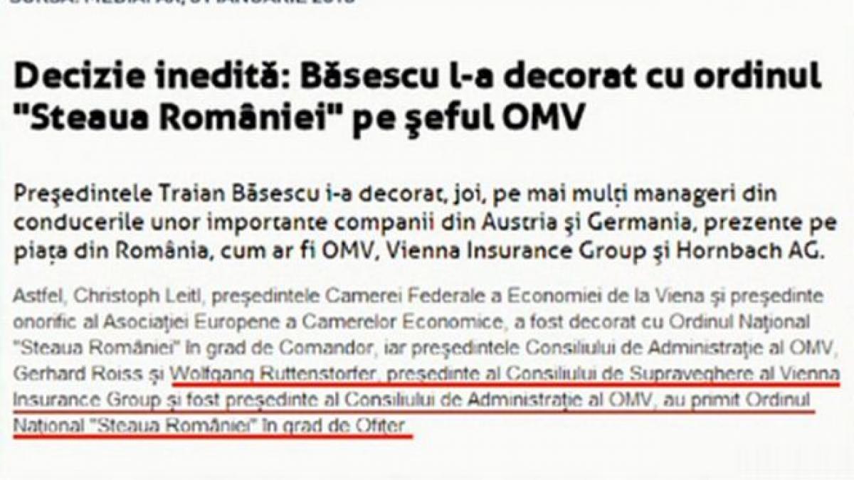 ce se ascunde in spatele decoratiilor facute de presedintele basescu