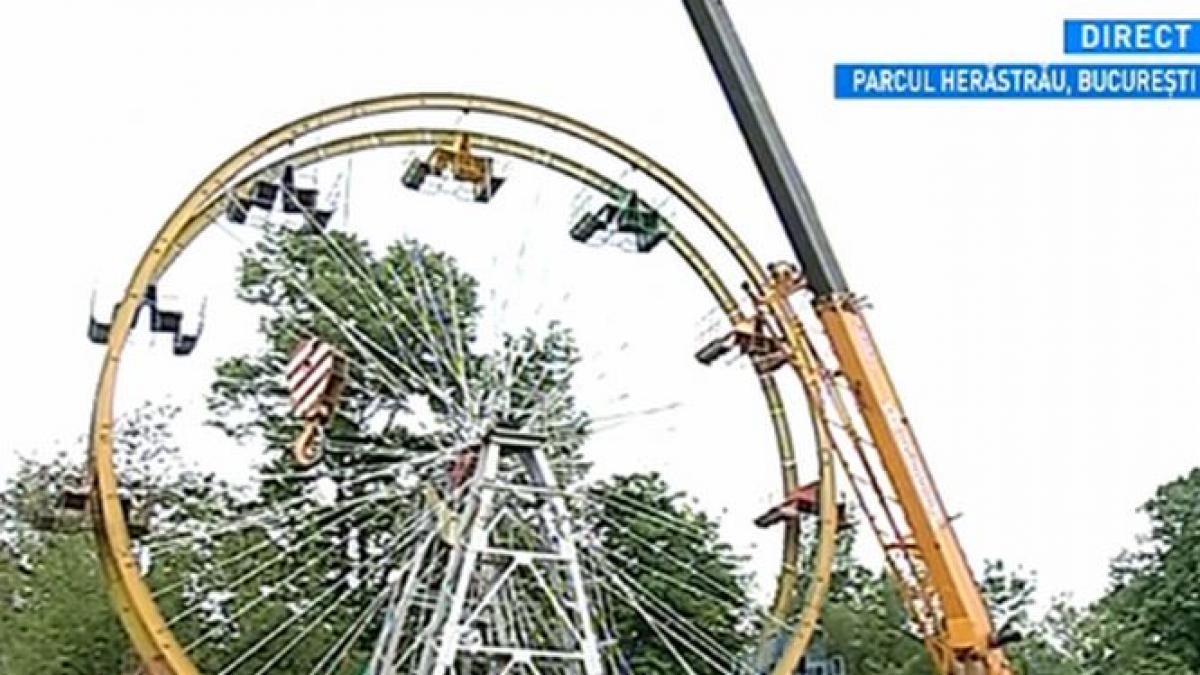 roata mare din parcul herastrau pusa la pamant