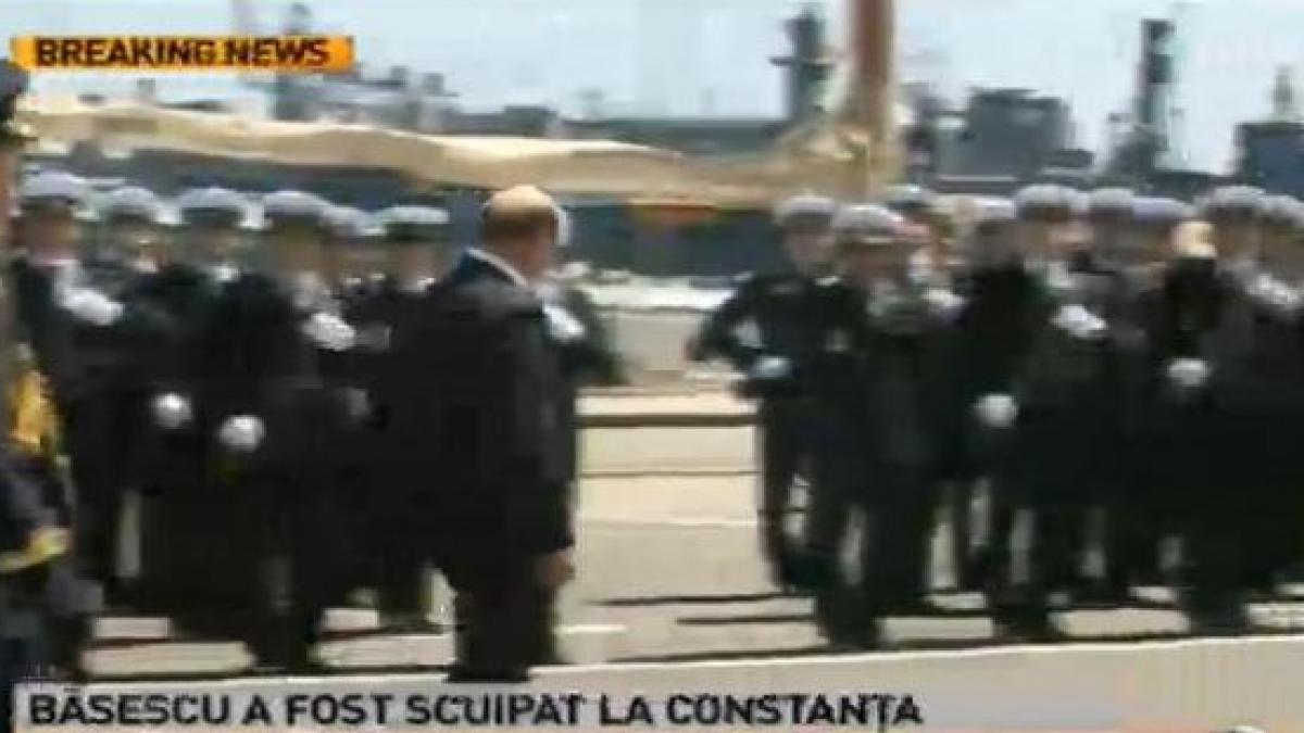 presedintele traian basescu a fost scuipat