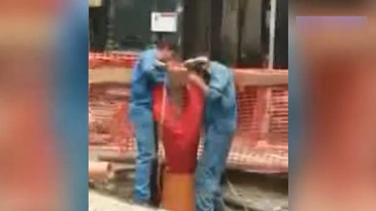 spectacol ca la circ dorel cu capul in tub si legat de picioare