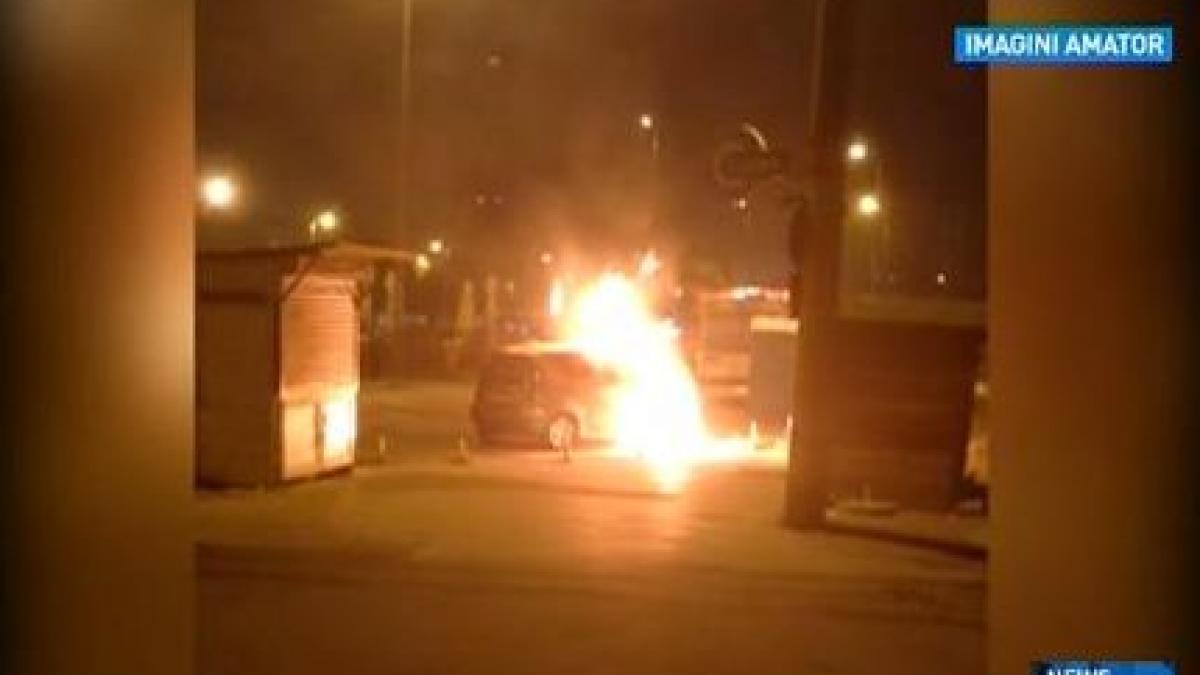 o masina a luat foc in constanta