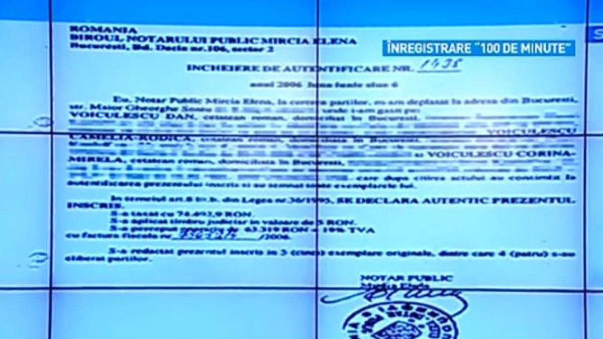 documente care atesta ca dan voiculescu le a donat fiicelor averea in mod legal