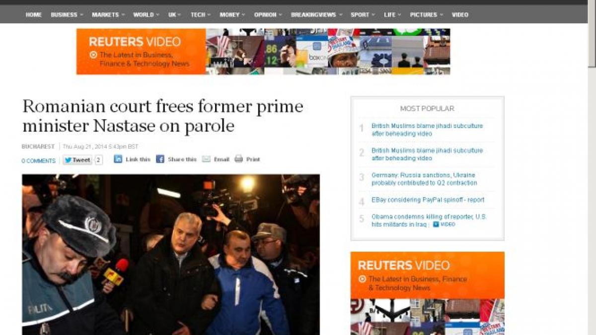 presa internationala despre eliberarea lui adrian nastase