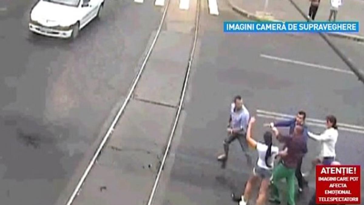 bataie in mijlocul strazii la braila dupa un accident rutier