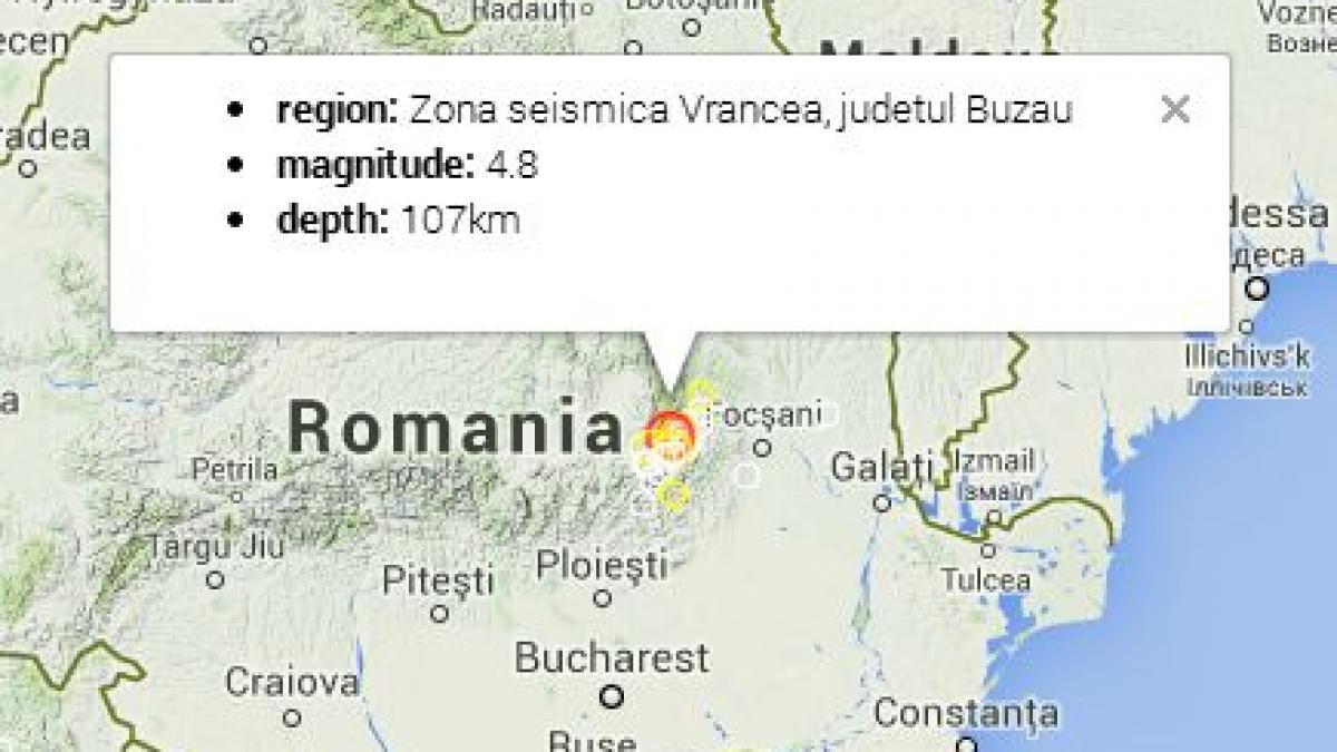 cutremur cu magnititudinea de 4 8 pe scara richter seismul s a simtit in toata romania