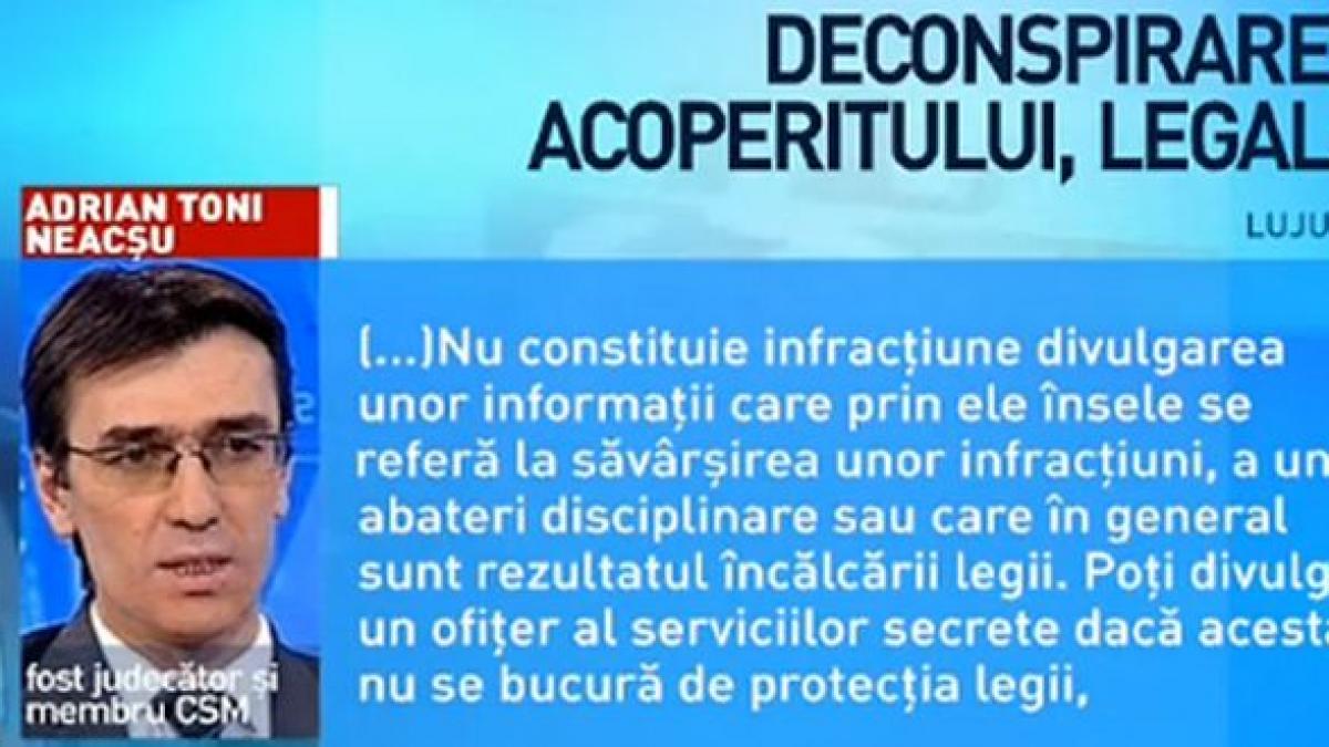 fost judecator si membru csm doconspirarea ofiterului acoperit candidat la prezidentiale este legala