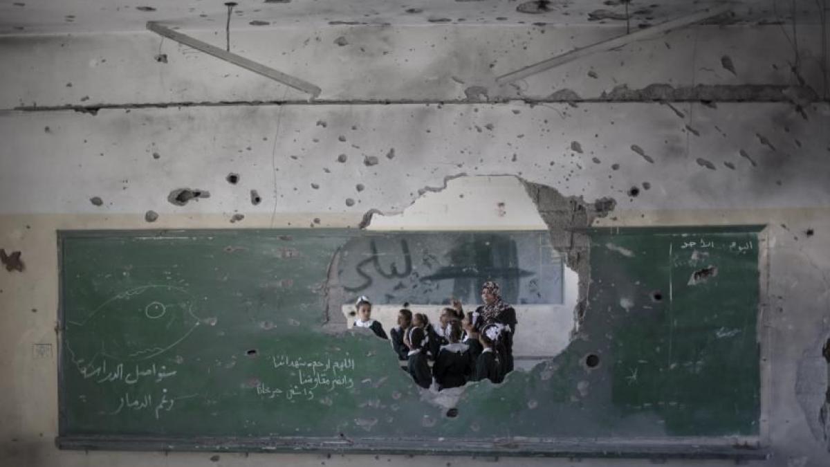 imagini sfasietoare asa arata prima zi de scoala in fasia gaza