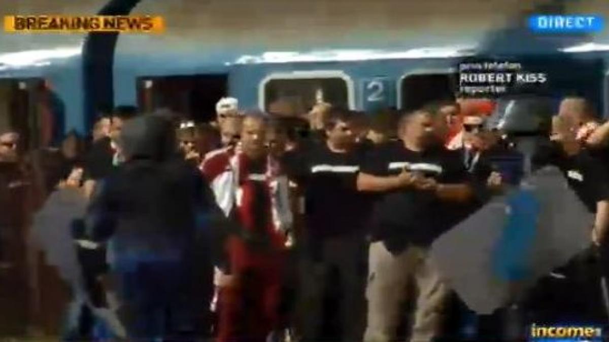 suporterii maghiari au ajuns in bucuresti au inceput incidentele