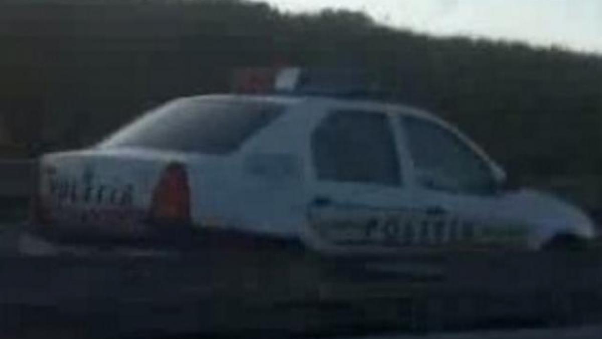masina politiei filmata pe contrasens pe autostrada cu o viteza de 150 km h