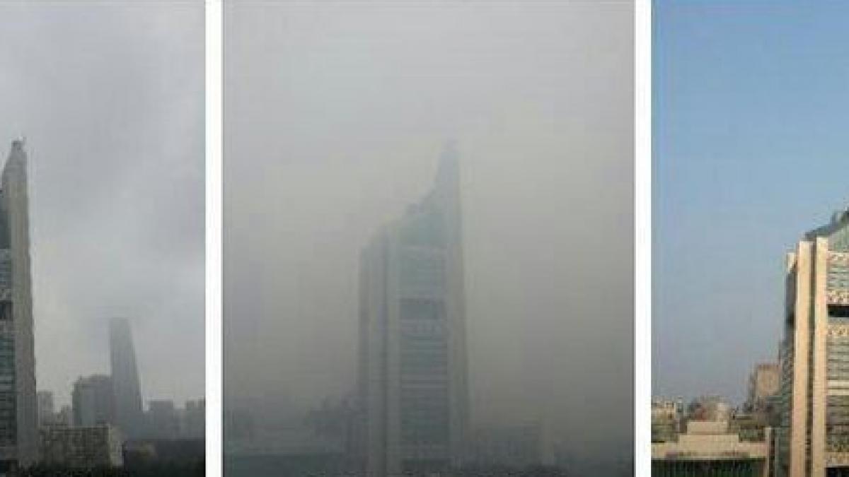 vezi nivelul incredibil de poluare din beijing un barbat a fotografiat timp de un an aceeasi cladire