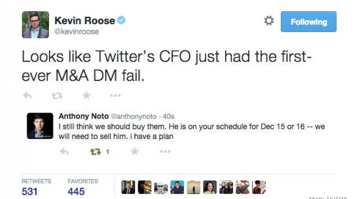 unul dintre directorii twitter gafa de proportii mesajul privat care a ajuns in spatiul public