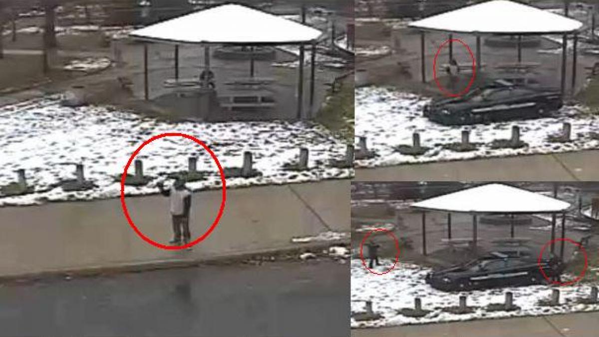 video momentul in care baiatul de culoare din cleveland este impuscat de politisti