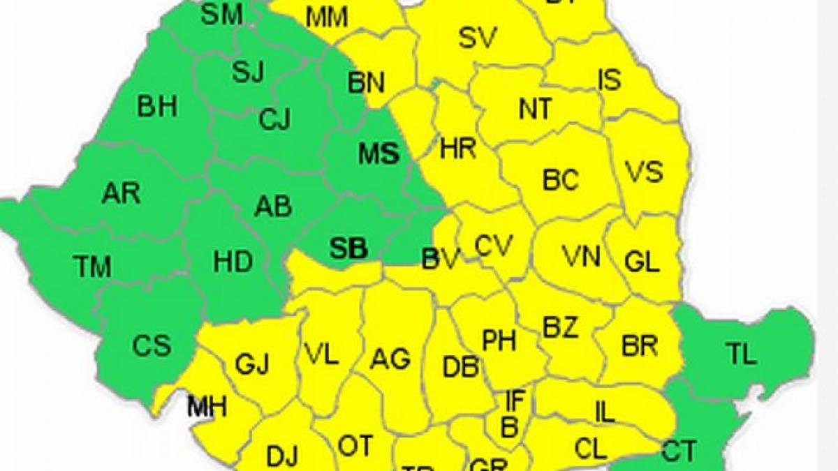 cod galben de ploi ninsori viscol si polei