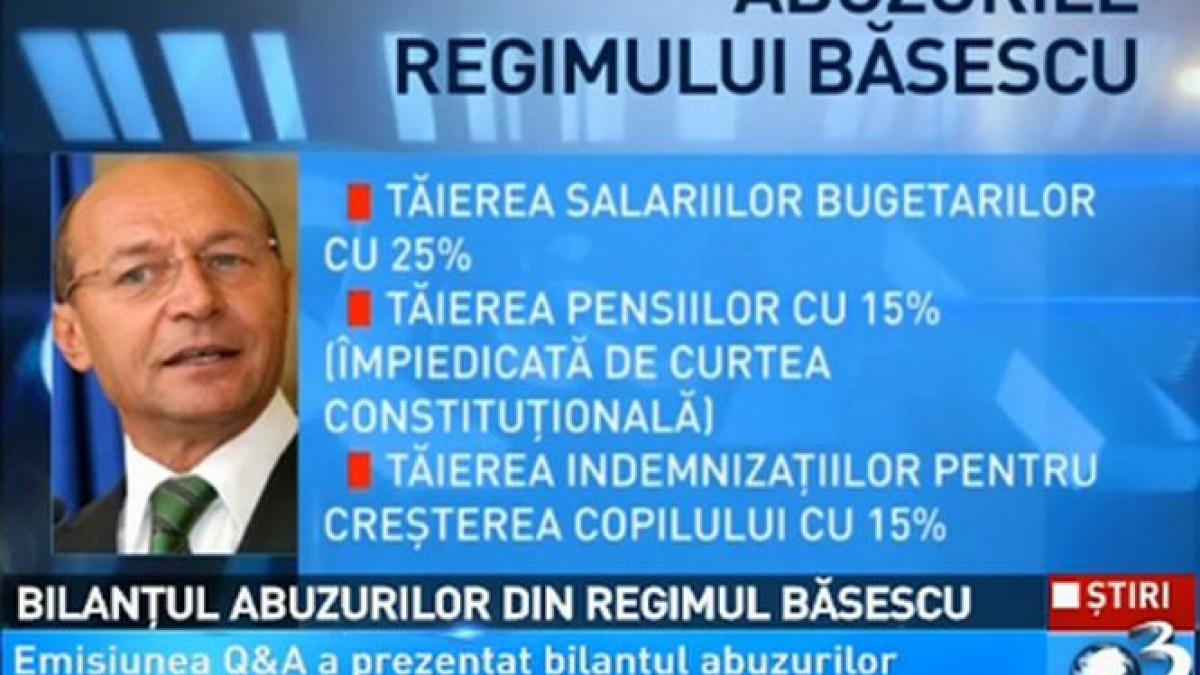 q a bilantul abuzurilor din regimul basescu