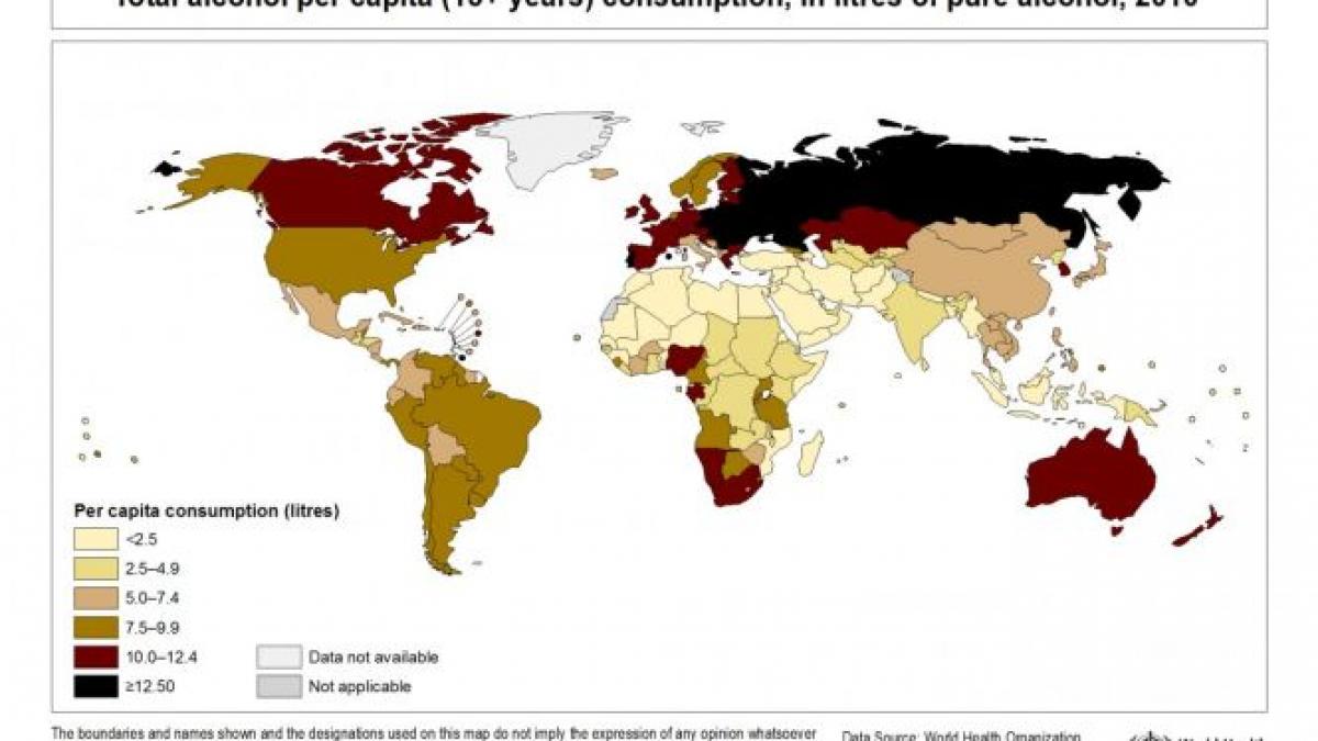 iata topul tarilor in care se consuma cel mai mult alcool