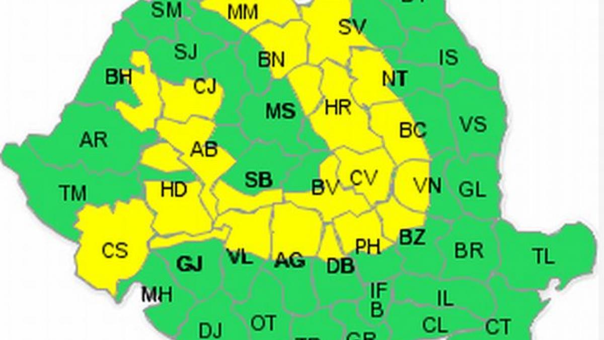 cod galben de ninsoare si vant vedeti care sunt judetele vizate de atentionare